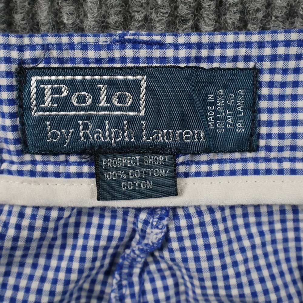 Polo Ralph Lauren Prospect Shorts Mens Size 34 Blue Gingham Seersucker Check Y2K - Picture 5 of 11